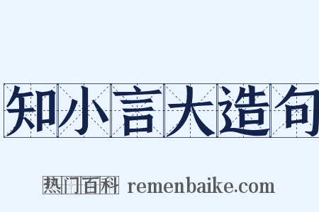 知小言大造句是什么意思的图片